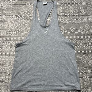 Gymshark Gray Stringer Racerback Tank Top Mens Large Gym Athletic Muscle Basic